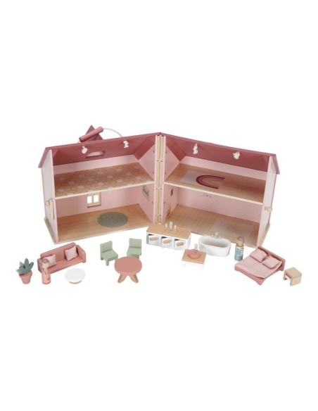Casa de muñecas portátil de madera.  Little Dutch