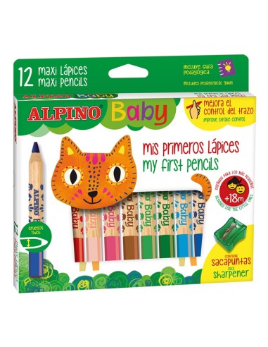Estuche 12 lápices de colores para bebés