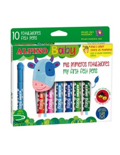 Estuche 10 Rotuladores de colores para Bebés Alpino