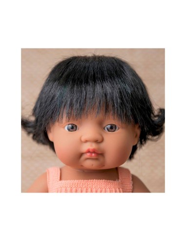 Muñeca Latinoamericana con Pelele Salmón 38 cm