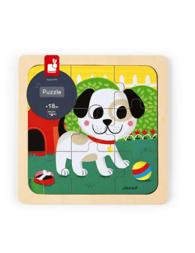 Puzle Perro Titus 9 piezas (madera) Janod