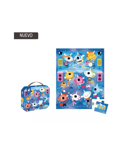 Puzzle Concierto de Rock Unicornios 24 piezas Janod