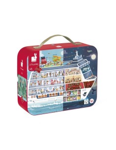 Puzzle x2 barco crucero Janod