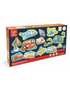 Rompecabezas de ruedas y maravillas Hape 2