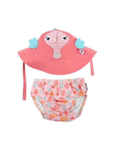 Set bañador y Gorro caballito de mar  3-6 meses