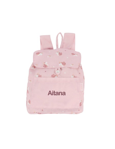 Mochila Pequeña Tela Unicorn Personalizable