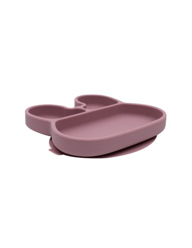 Plato con ventosa conejito rosa Tutete