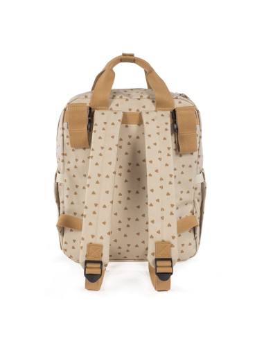 Mochila corazones Poppy canela