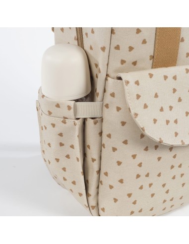 Mochila corazones Poppy canela