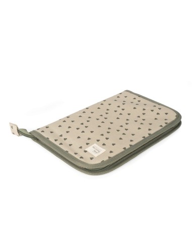 Portadocumentos corazones Poppy musgo