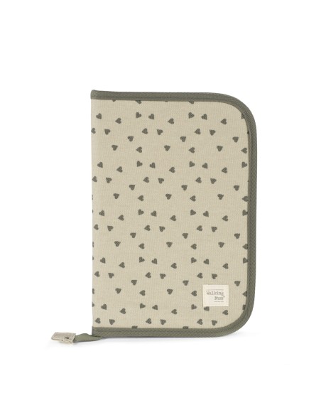 Portadocumentos corazones Poppy musgo