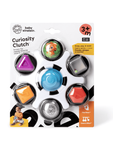 Sonajero mordedor curiosity clutch twist & pop de Baby Einstein