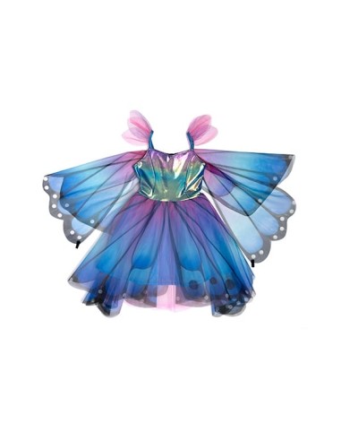 Vestido con alas y diadema de mariposa azul