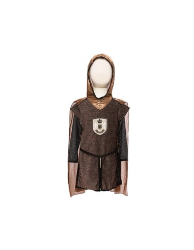 Túnica de caballero de cobre brillante con capa