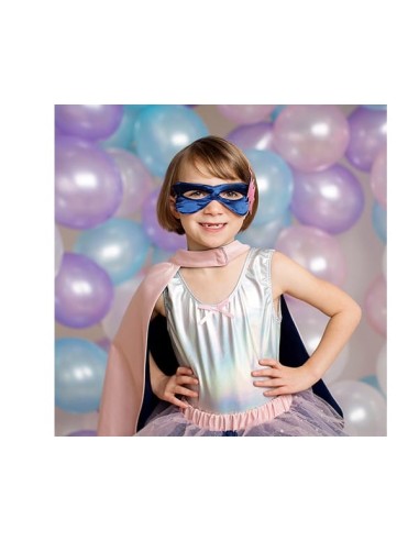 Tutú/capa/máscara superdivertidos, rosa y azul marino