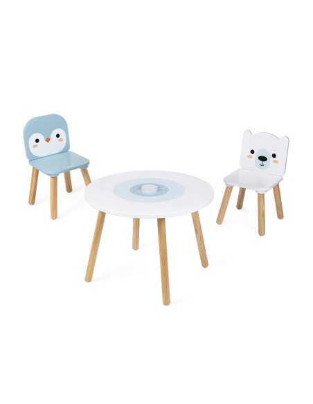 Mesa y 2 sillas Oso Polar Janod