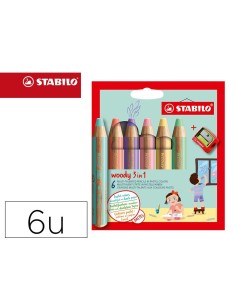 Lápiz Woody Stabilo 3 EN 1