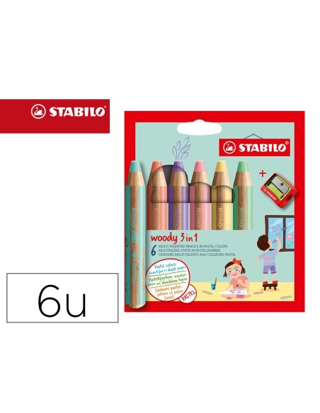 Lápiz Woody Stabilo 3 EN 1