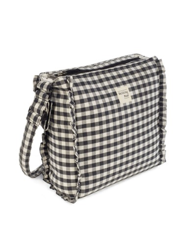 Bolso cambiador Remy en cuadro vichy XL negro