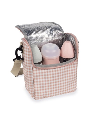 Bolsa comidas térmica I Love Vichy rosa