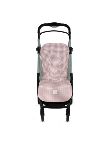 Colchoneta para silla de paseo I love vichy rosa