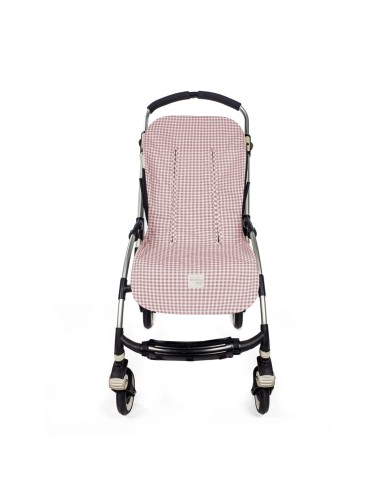 Colchoneta para silla de paseo I love vichy rosa