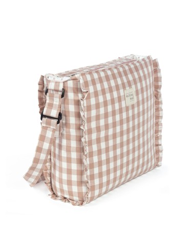 Bolso cambiador Remy en cuadro vichy XL rosa