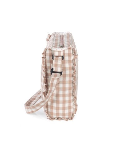 Bolso cambiador Remy en cuadro vichy XL rosa