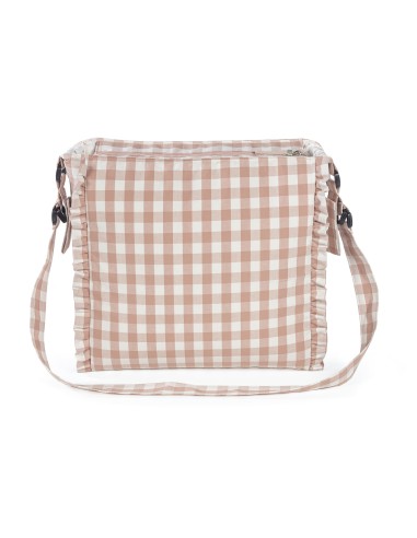 Bolso cambiador Remy en cuadro vichy XL rosa