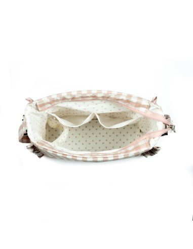 Bolso cambiador Remy en cuadro vichy XL rosa