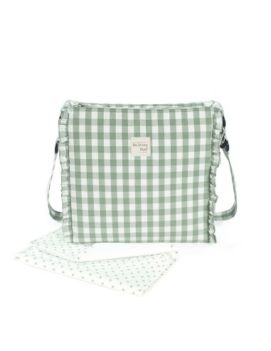 Bolso cambiador Remy en cuadro vichy XL Verde