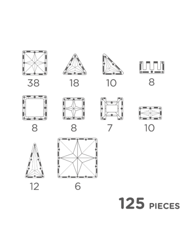 Gran paquete creativo Piezaspasteles | 125 piezas CleverClixx