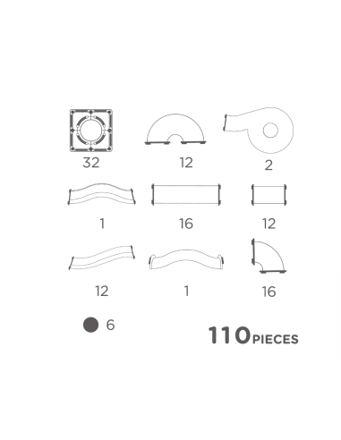 Toboganes colores pastel CleverClixx Pack de 110 piezas