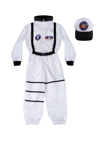 Conjunto de astronauta con mono, gorro y credencial