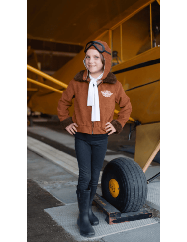 Chaqueta, gorro y bufanda de piloto