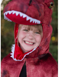 Capa de T-Rex Grandasaurus roja y negra con garras 2