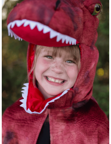 Capa de T-Rex Grandasaurus roja y negra con garras