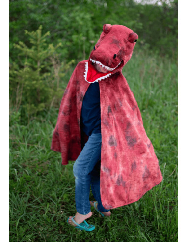Capa de T-Rex Grandasaurus roja y negra con garras