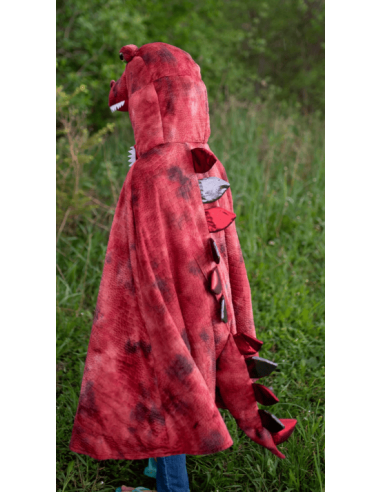 Capa de T-Rex Grandasaurus roja y negra con garras