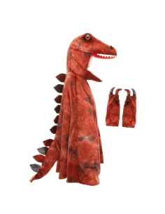 Capa de T-Rex Grandasaurus roja y negra con garras