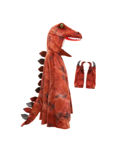 Capa de T-Rex Grandasaurus roja y negra con garras