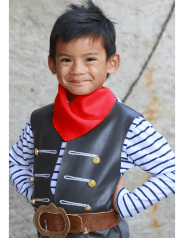 Chaleco, cinturón y bufanda pirata con calavera