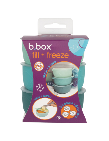 Depósitos para congelar comida con compartimentos y tapas Fill + Freeze B.Box (3 ud.)