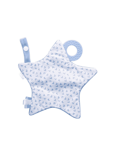 Estrella crujiente con mordedor Azul