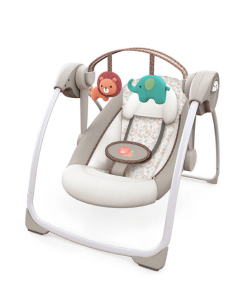 Columpio portátil para bebés Soothe 'n Delight de Ingenuity con música, Cozy Kingdom