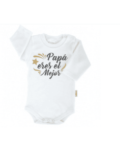 Pack día del Padre con la frase "Papá eres el Mejor" - Chupete + Babero + Body
