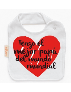 Pack día del Padre con la frase "Tengo el MEJOR PAPÁ del mundo mundial" - Chupete + Babero + Body 2