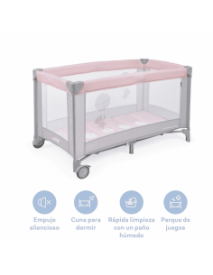 Cuna de viaje plegable Basic Rosa 2