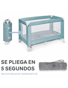 Cuna de viaje plegable Basic Verde 2