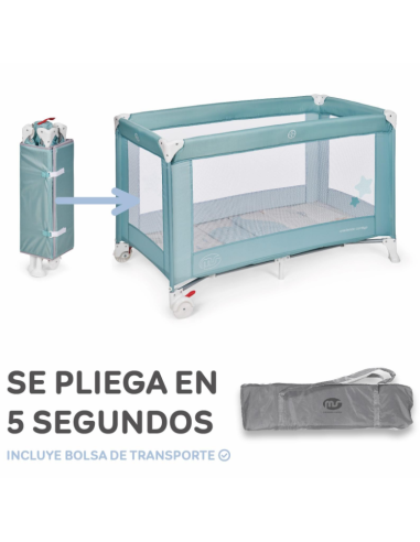 Cuna de viaje plegable Basic Verde